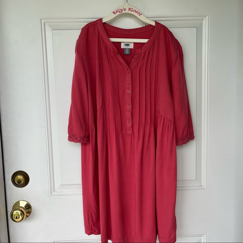 •Old Navy• Girls Button Front Pintuck Dress - Size Large (10-12)